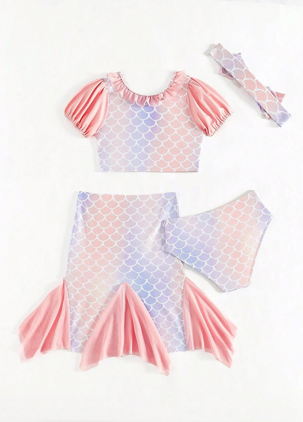 Купальник (топ, трусики, юбка, повязка) SHEIN (324691922)