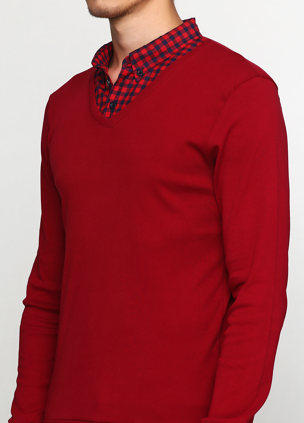 Темно-красный демисезонный пуловер пуловер MSY