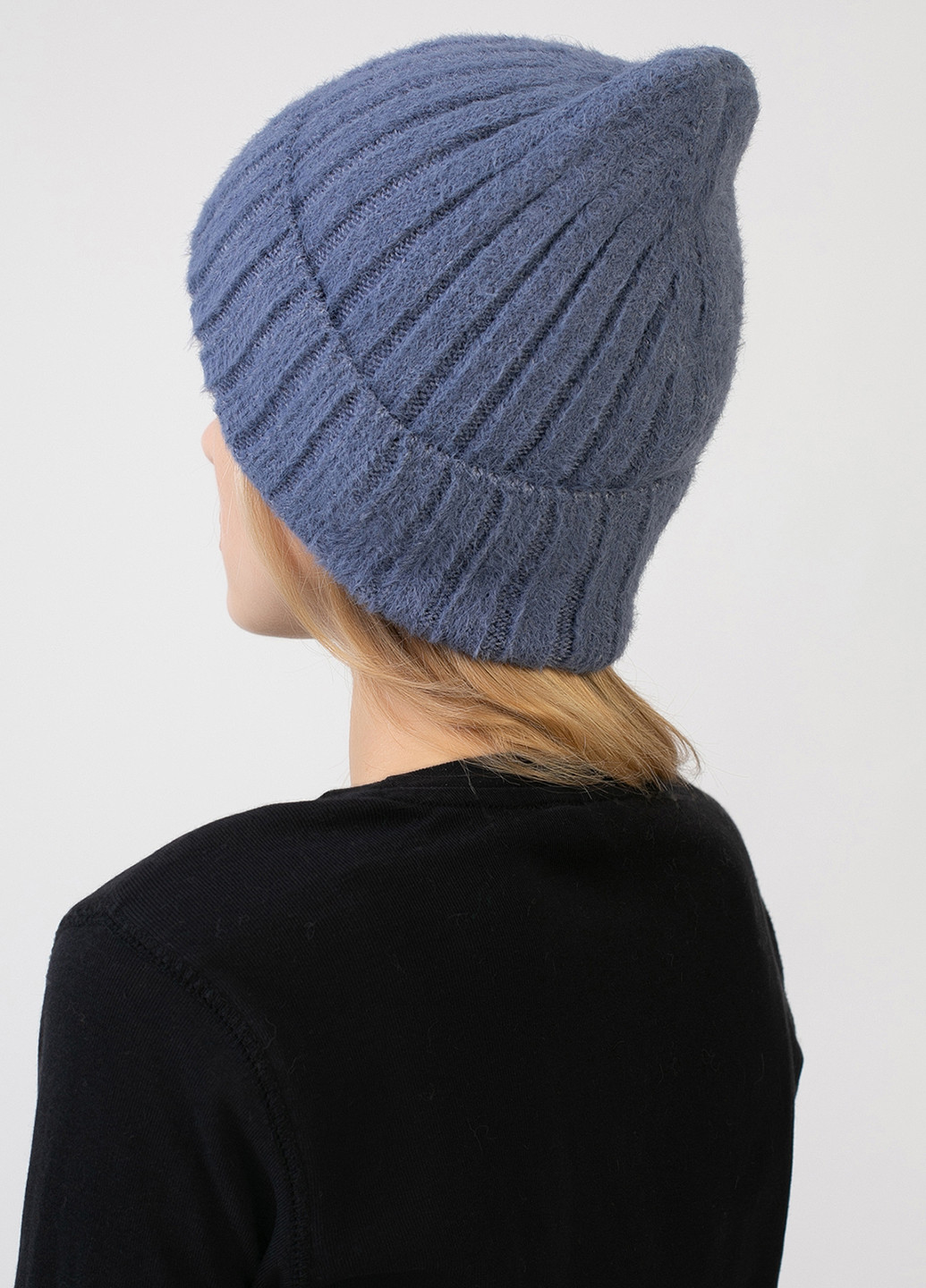 Зимняя теплая ангоровая женская шапка с отворотом без подкладки 551137 DeMari лайк ангора (237904110)