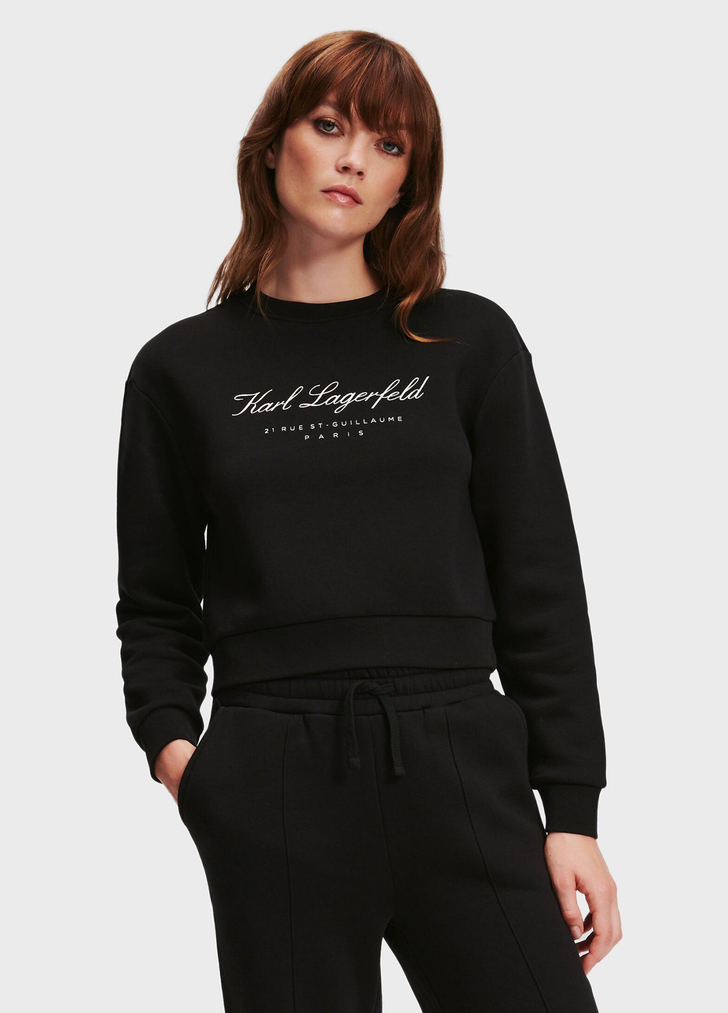 Чорний світшот Karl Lagerfeld логотип без декору (346698330)