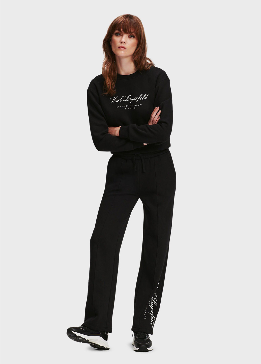 Чорний світшот Karl Lagerfeld логотип без декору (346698330)