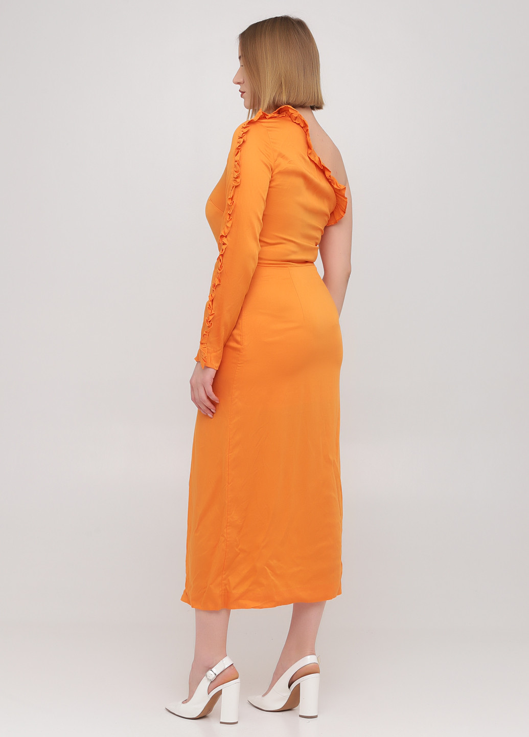 Оранжевое кэжуал платье футляр & Other Stories однотонное