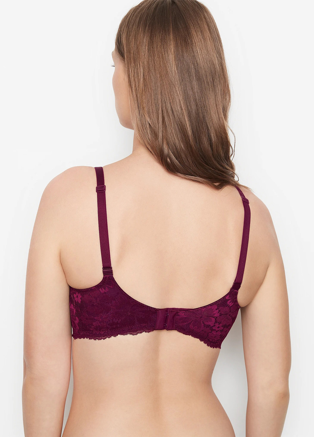 Бордовый бюстгальтер Victoria's Secret без косточек полиамид