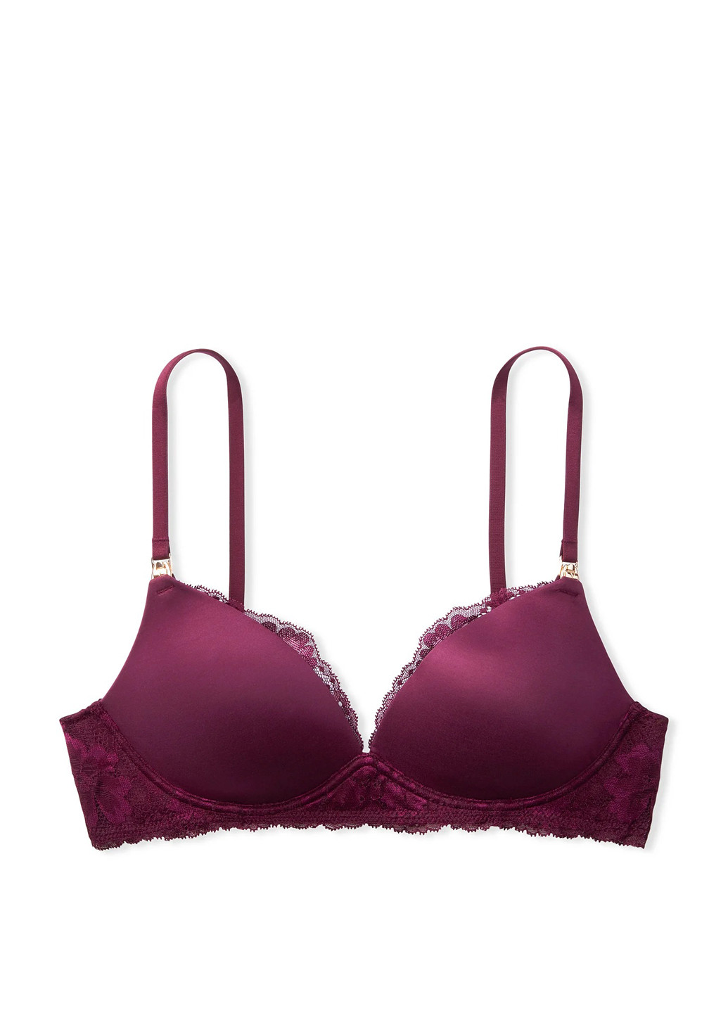 Бордовый бюстгальтер Victoria's Secret без косточек полиамид