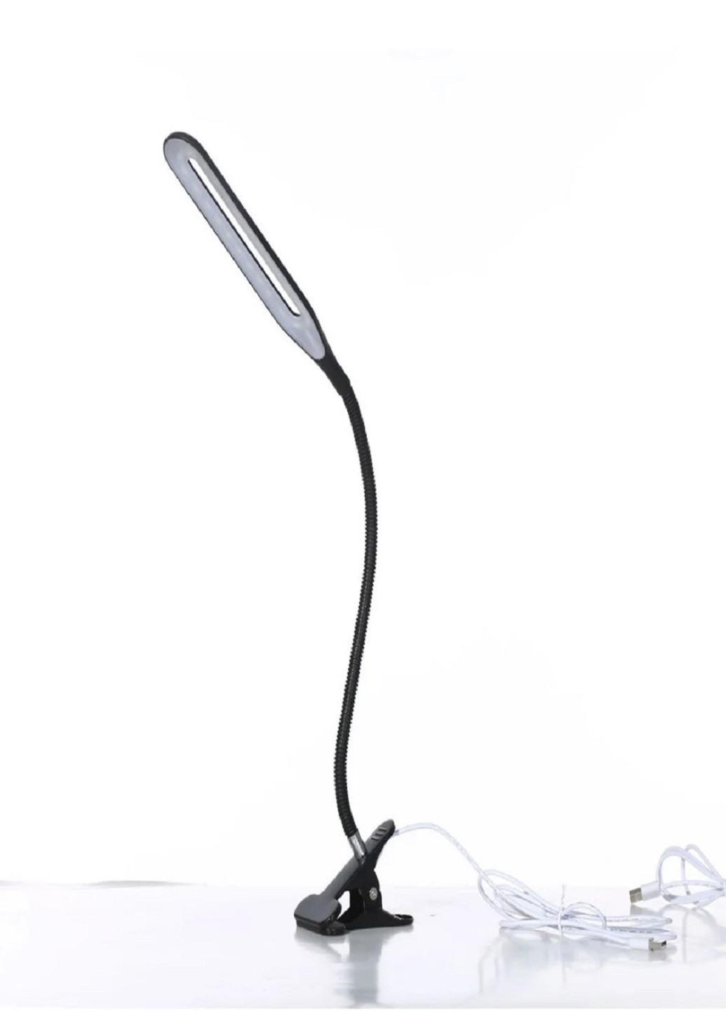 Настільна лампа світлодіодна на прищіпці гнучка 22 LED діода чорна XSD 206 USB кабель VTech (252481177)