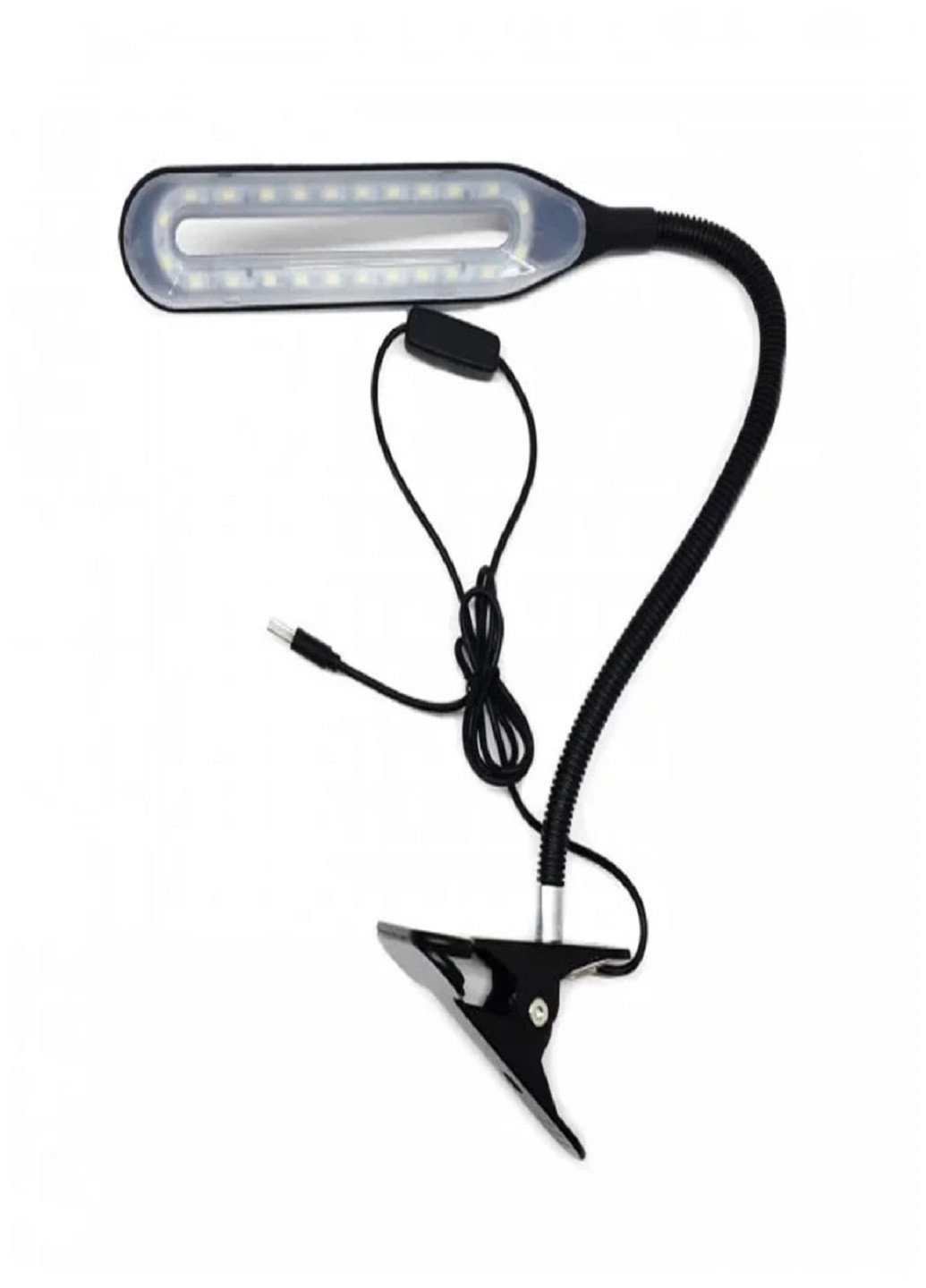 Настольная лампа светодиодная на прищепке гибкая 22 LED диода черная XSD 206 USB кабель VTech (252481177)