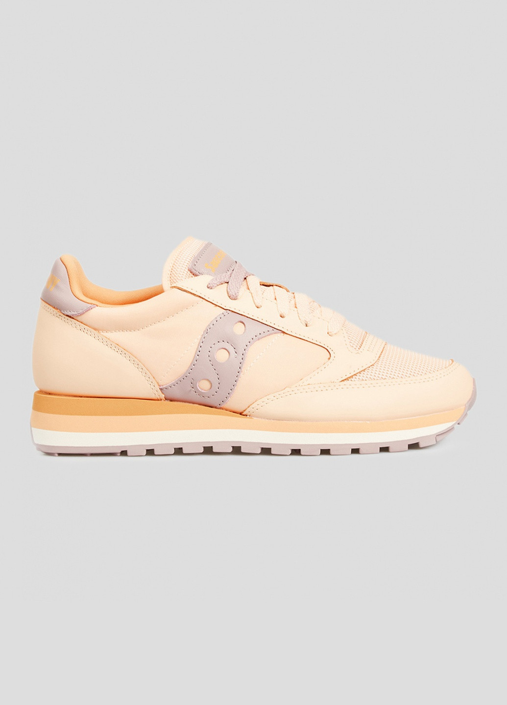 Персиковые кроссовки Jazz Triple из текстиля и замши Saucony розовые всесезоны (253268096)