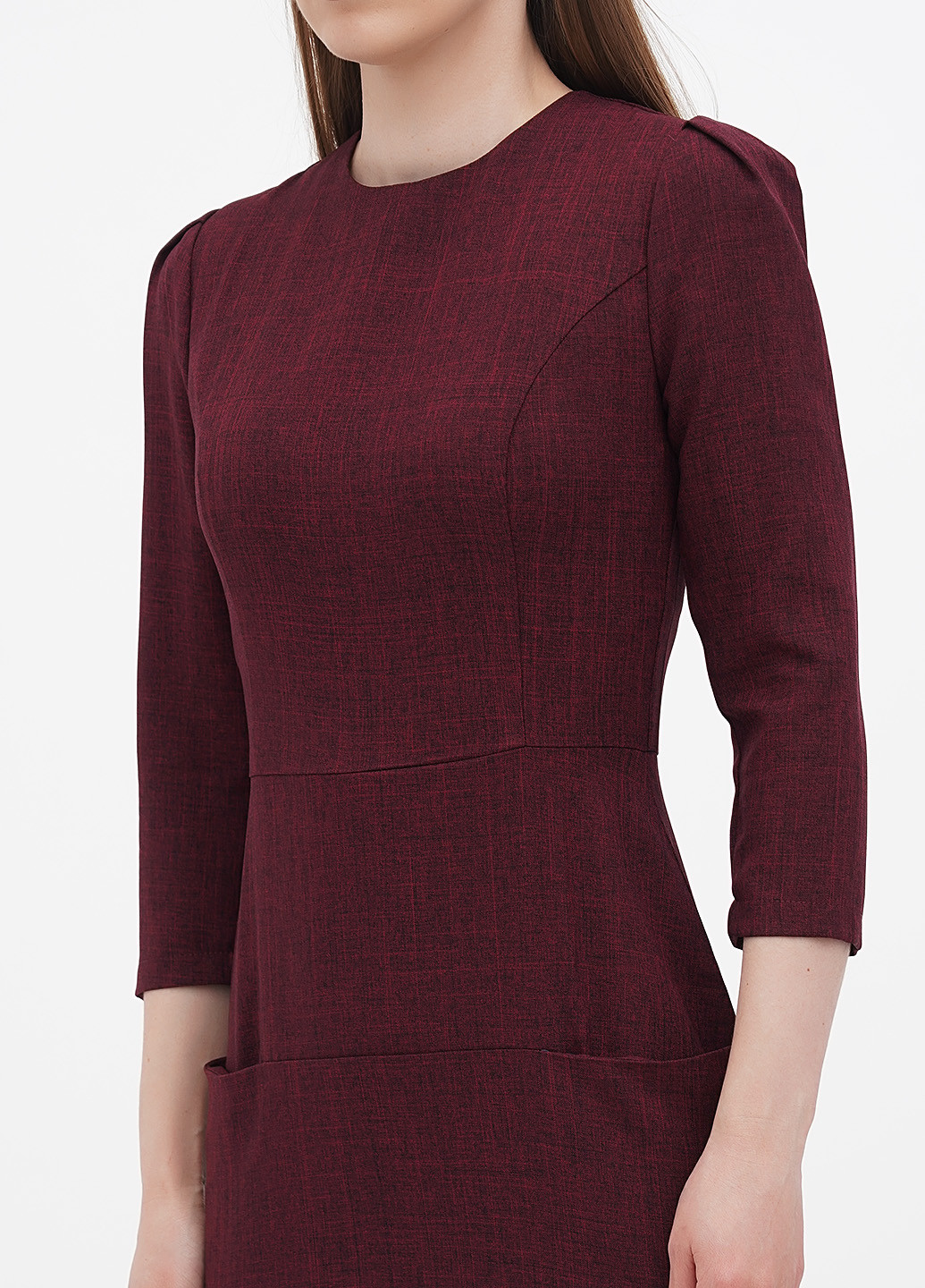 Темно-бордовое кэжуал платье футляр Dioni однотонное