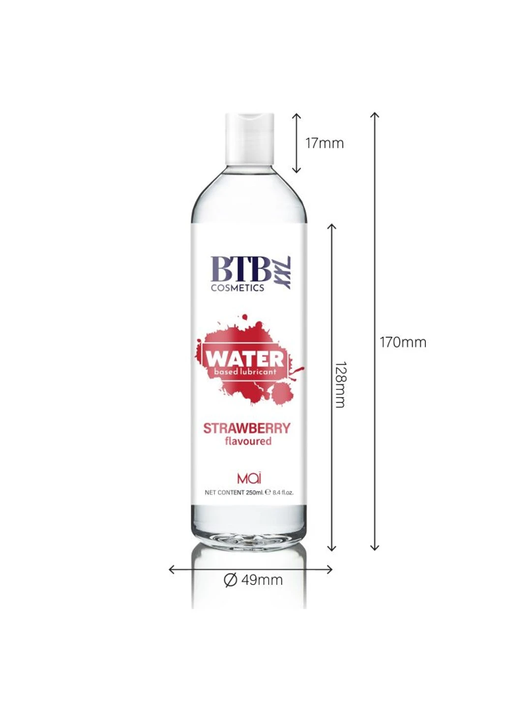 Змазка на водній основі FLAVORED STRAWBERRY з ароматом полуниці (250 мл) BTB (254785229)