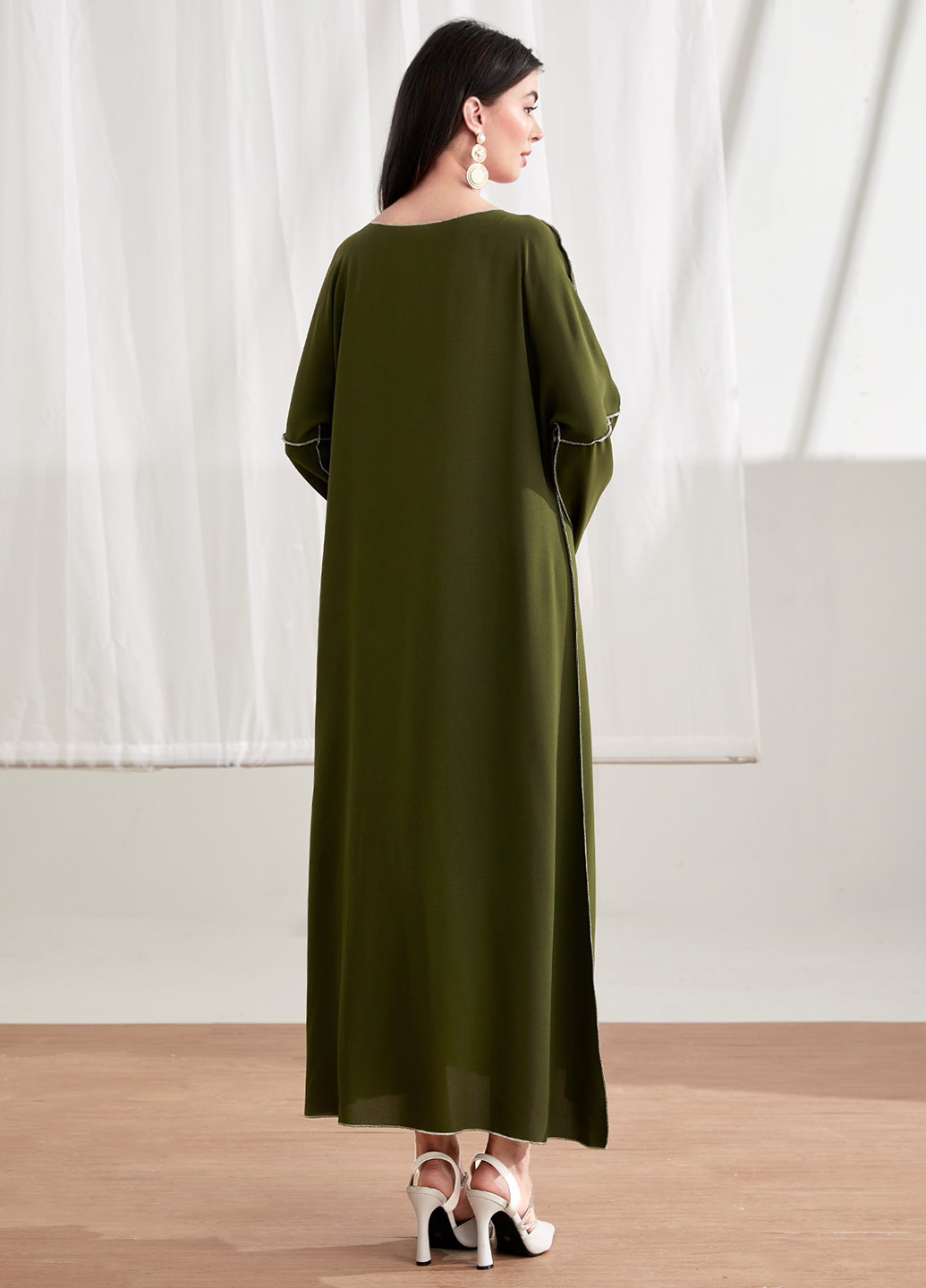 Зелена святковий, вечірня, кежуал сукня а-силует SHEIN однотонна