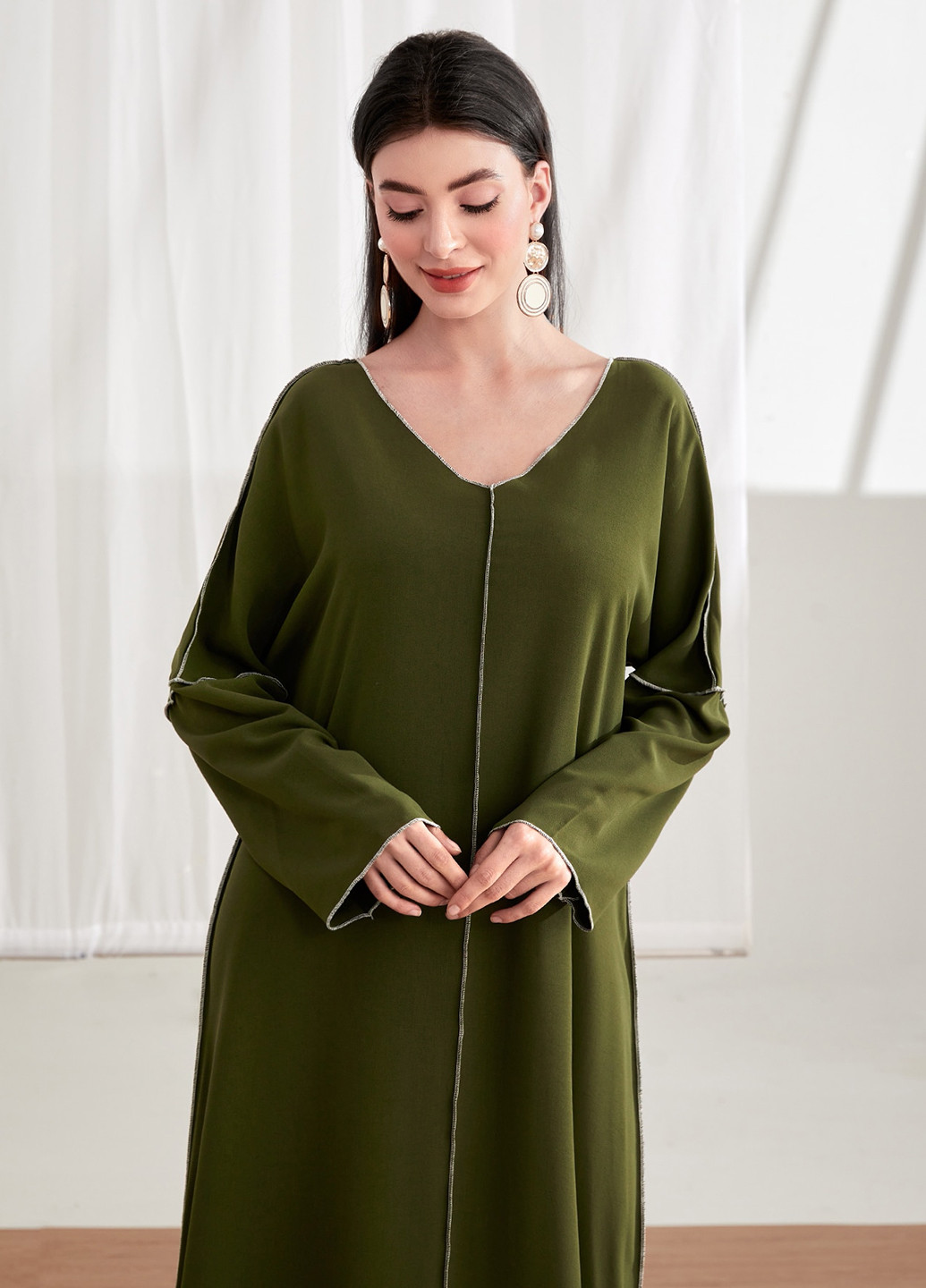 Зелена святковий, вечірня, кежуал сукня а-силует SHEIN однотонна