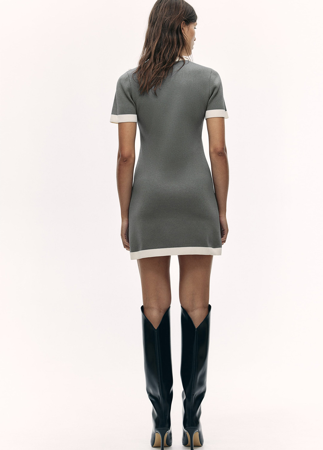 Сіра ділова, кежуал сукня H&M однотонна