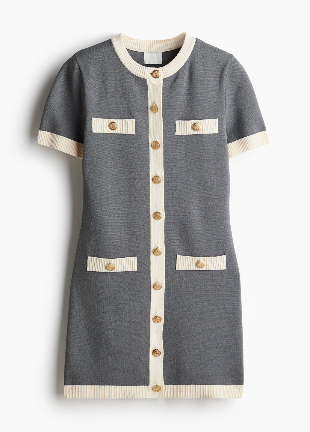 Сіра ділова, кежуал сукня H&M однотонна