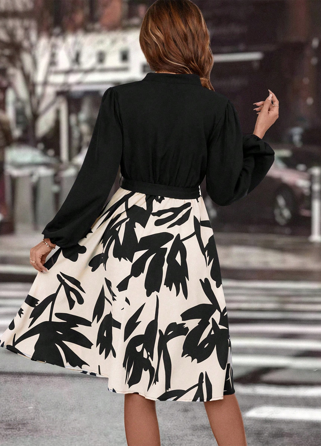 Комбінована кежуал сукня кльош SHEIN колор блок