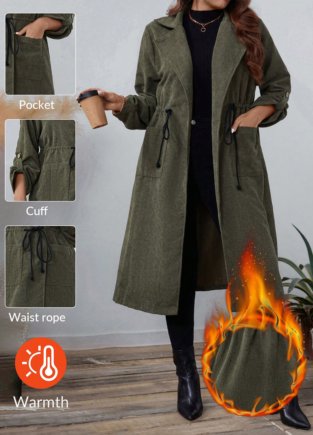 Плащ SHEIN тренчкот на зав'язках демісезон (316157886)