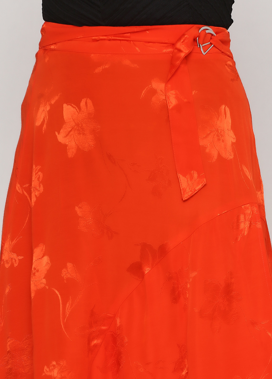 Оранжевая кэжуал с рисунком юбка Bershka а-силуэта (трапеция)