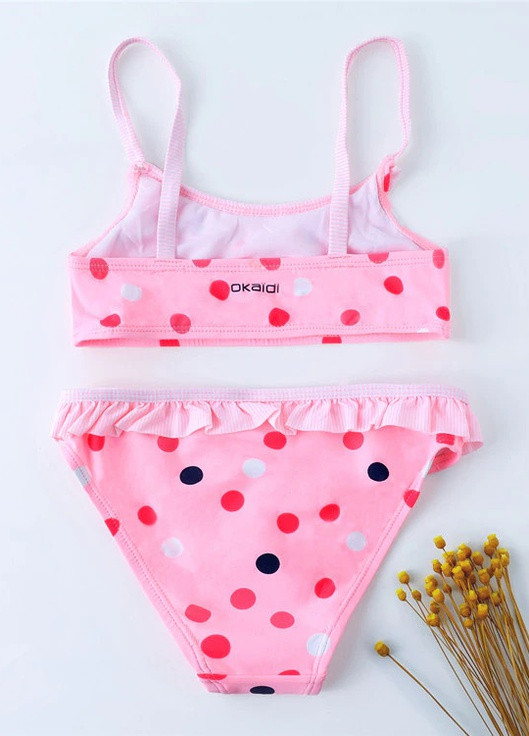 Рожевий літній купальник дитячий для дівчинки топ, роздільний, бандо Okaidi