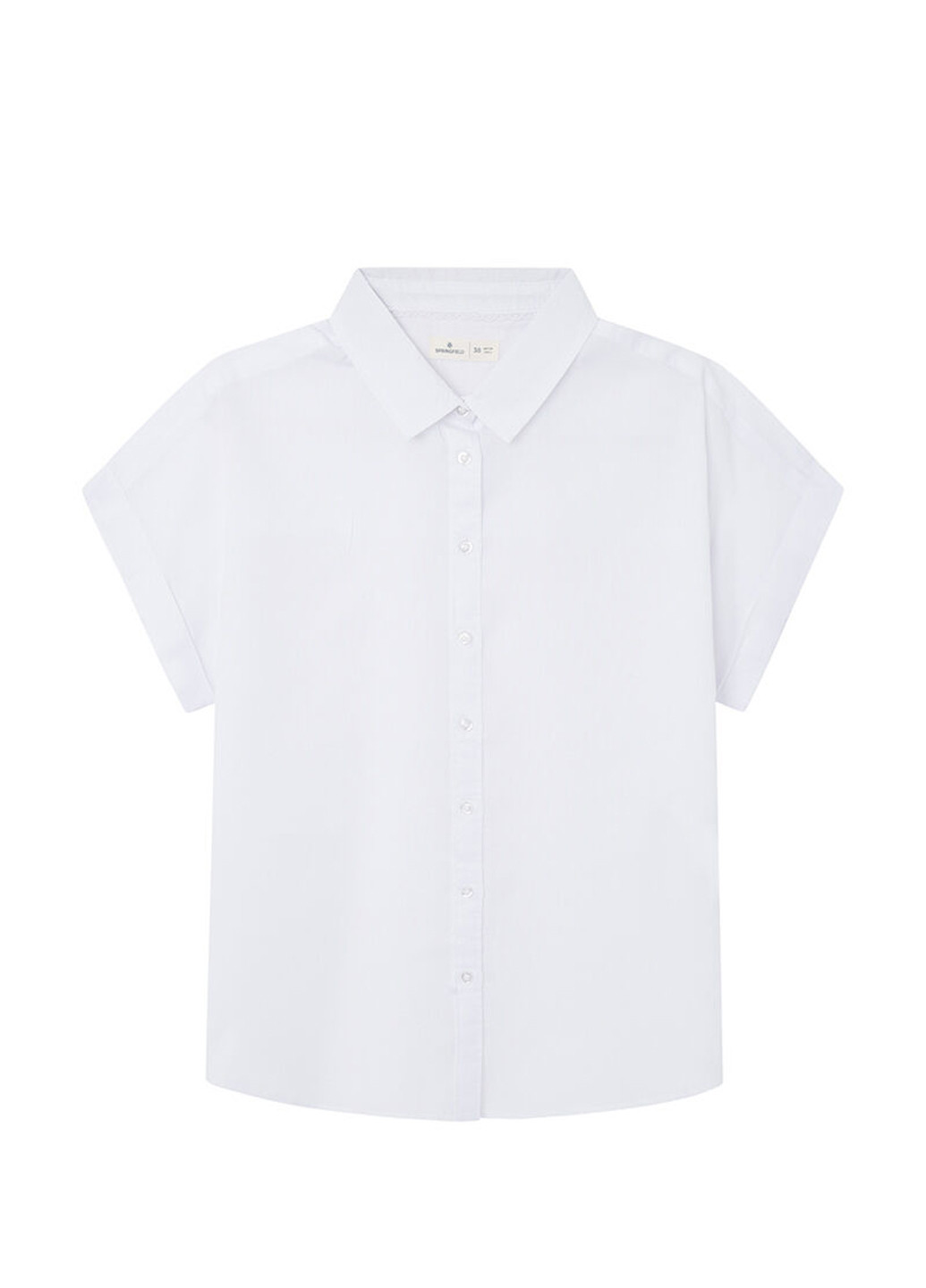 Белая классическая, кэжуал рубашка однотонная Springfield