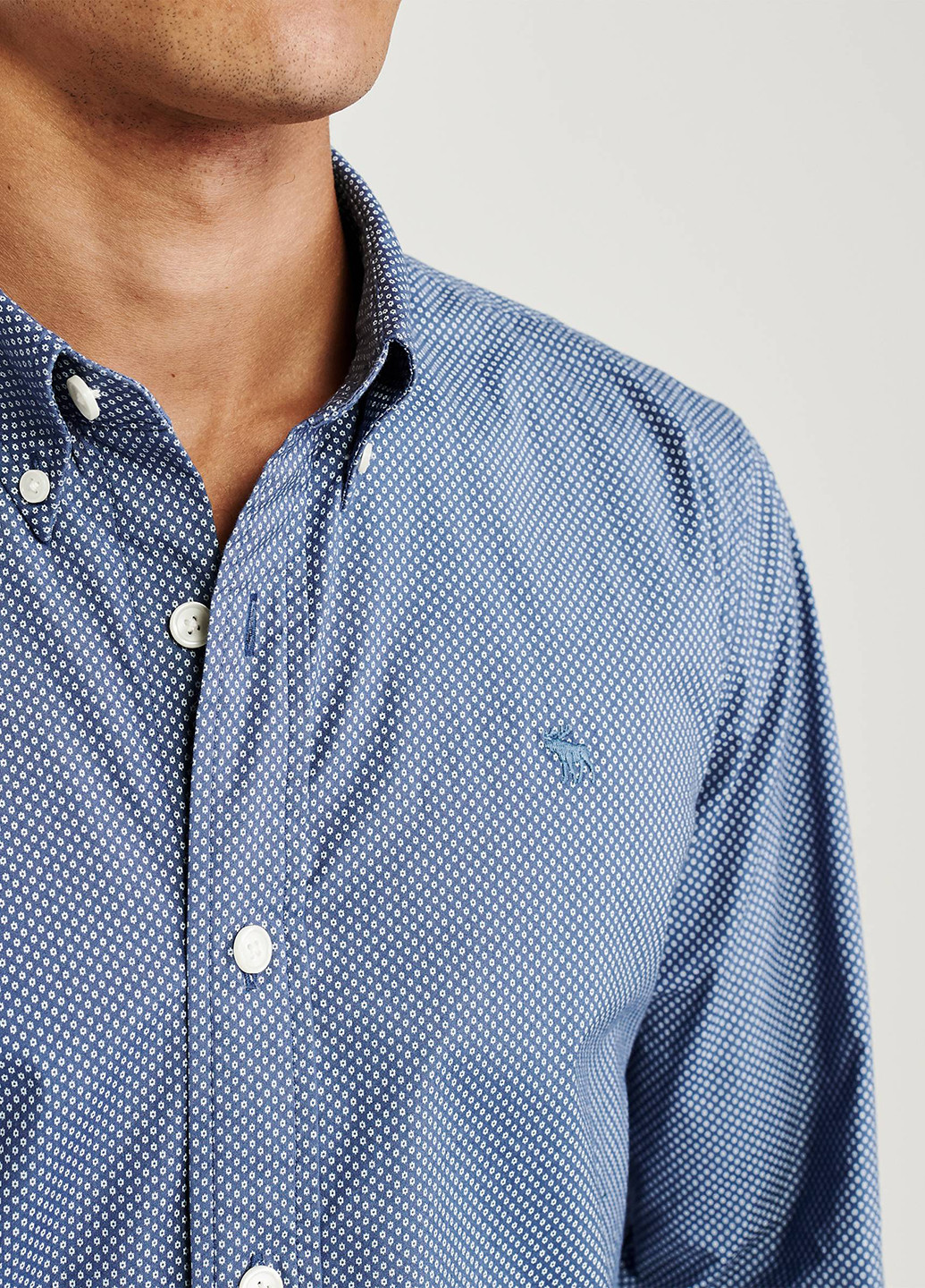 Синяя кэжуал рубашка Abercrombie & Fitch
