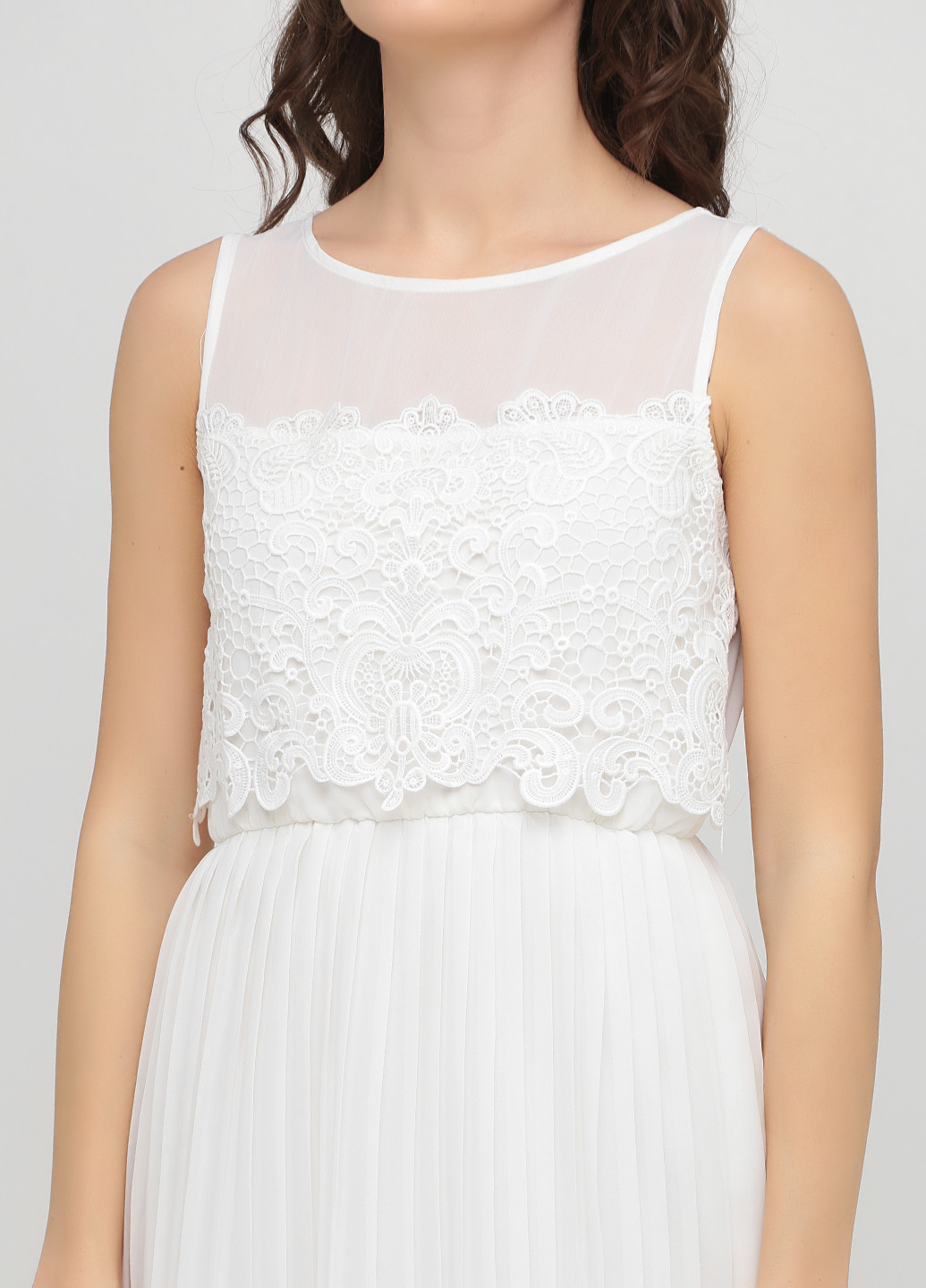 Белое кэжуал платье плиссированное, клеш Asos однотонное