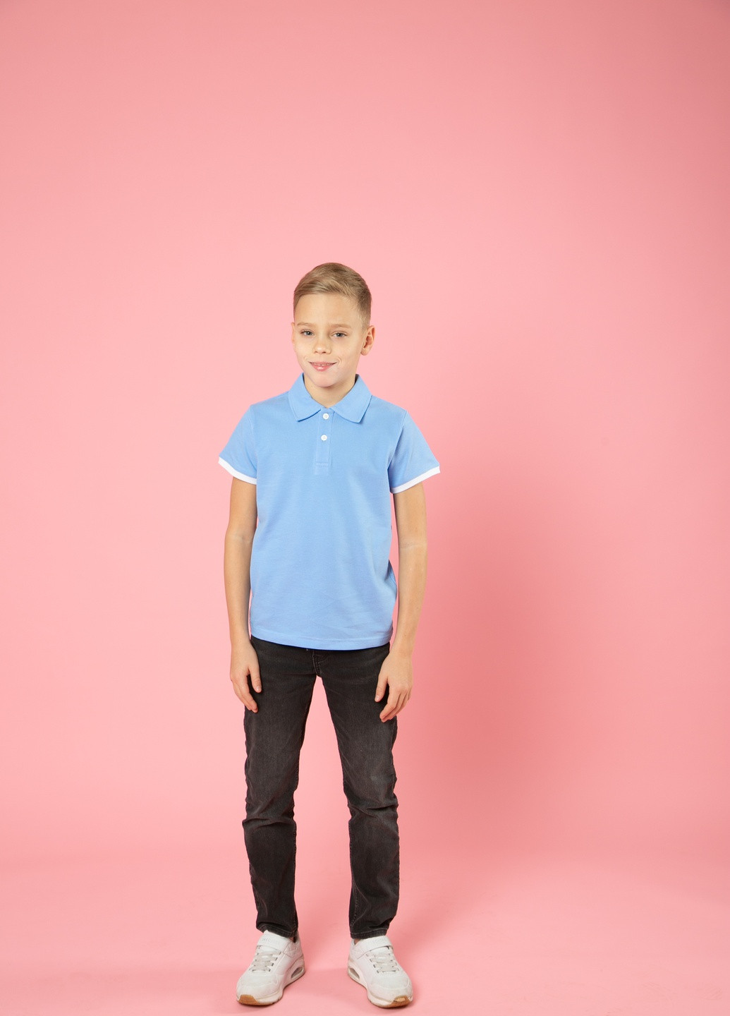 Голубой детская футболка-футболка поло детская TvoePolo однотонная