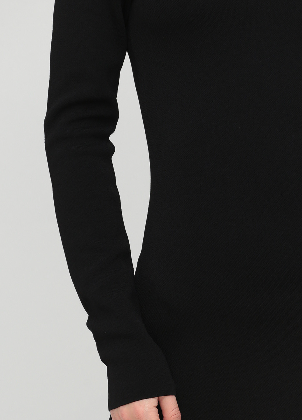 Черное кэжуал платье платье-свитер, клеш Only однотонное
