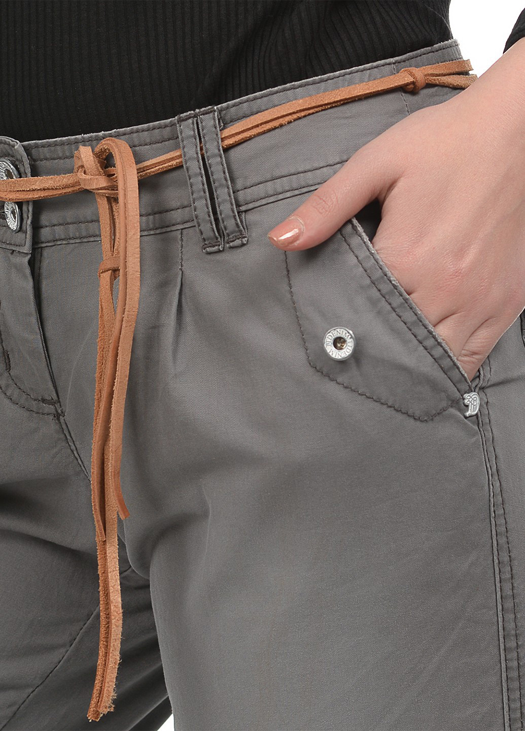 Серые кэжуал демисезонные зауженные брюки Tom Tailor