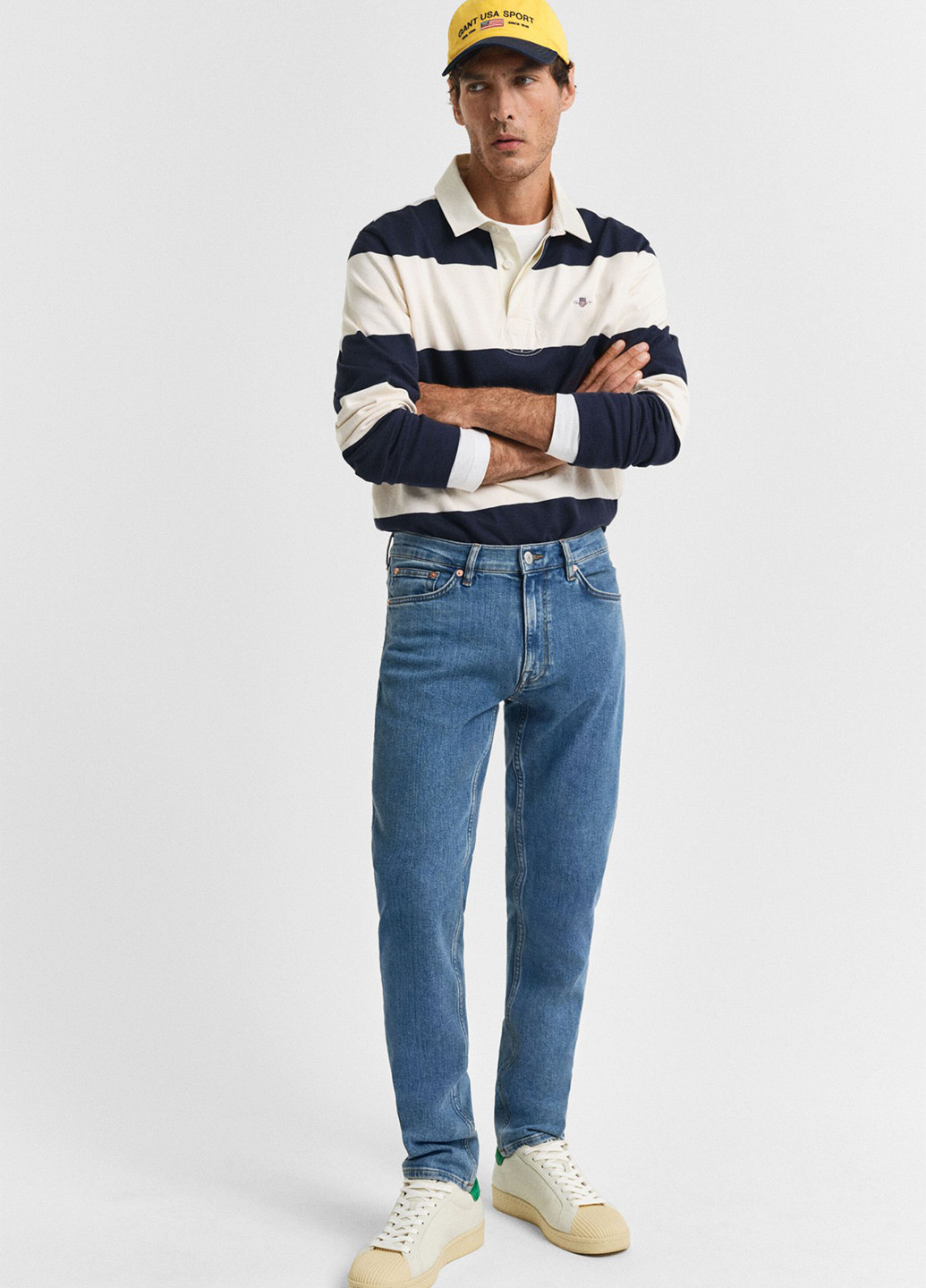 Светло-синие демисезонные регюлар фит джинсы Gant