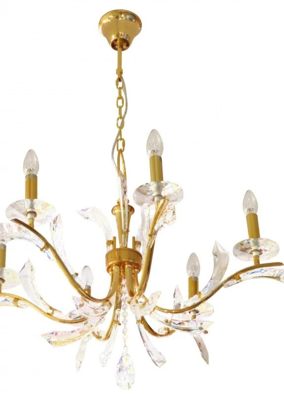 Люстра свеча подвесная хрустальная классическая BCL-417S/6 E14 Gold Brille (253886202)