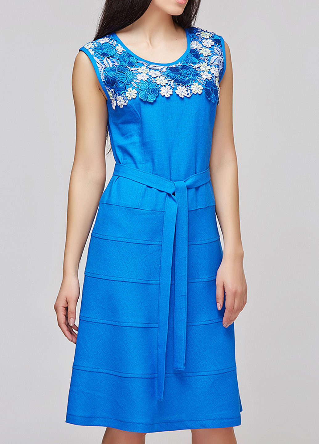 Синее кэжуал платье DANNA с цветочным принтом