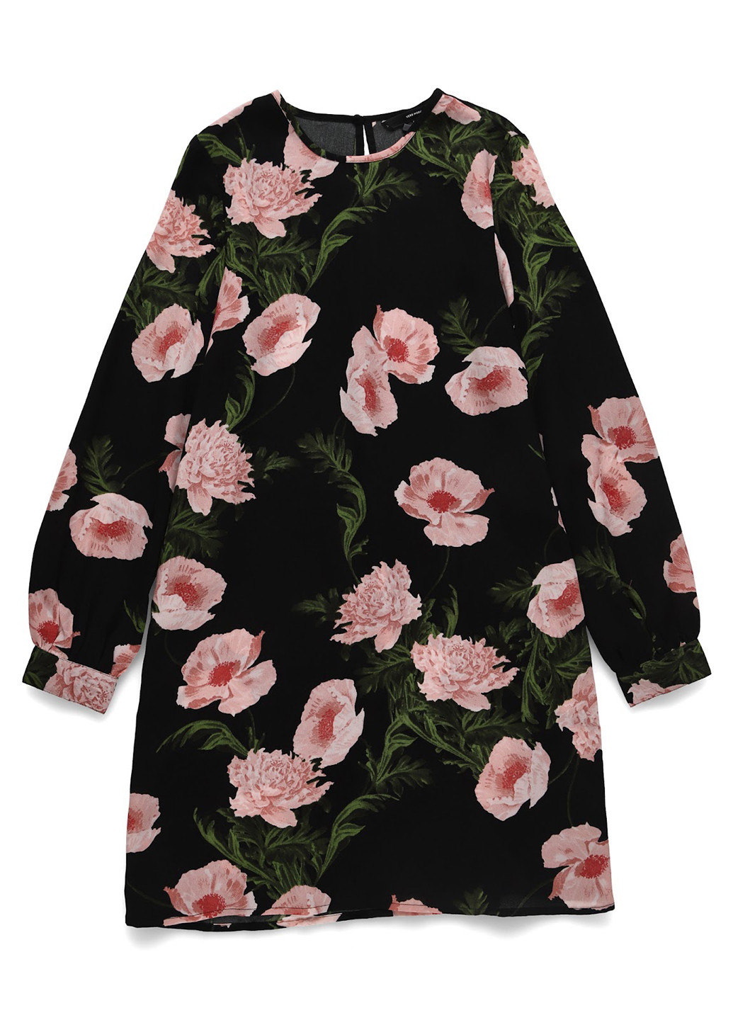 Черное кэжуал платье а-силуэт Vero Moda с цветочным принтом