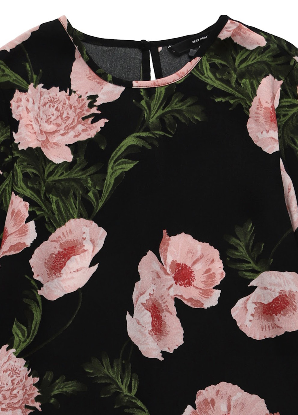 Черное кэжуал платье а-силуэт Vero Moda с цветочным принтом