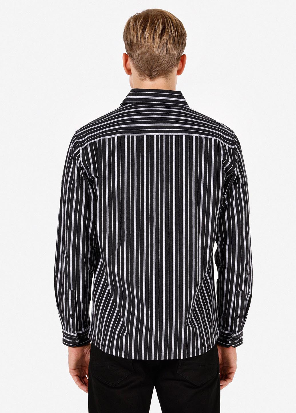 Черная кэжуал рубашка в полоску Colin's