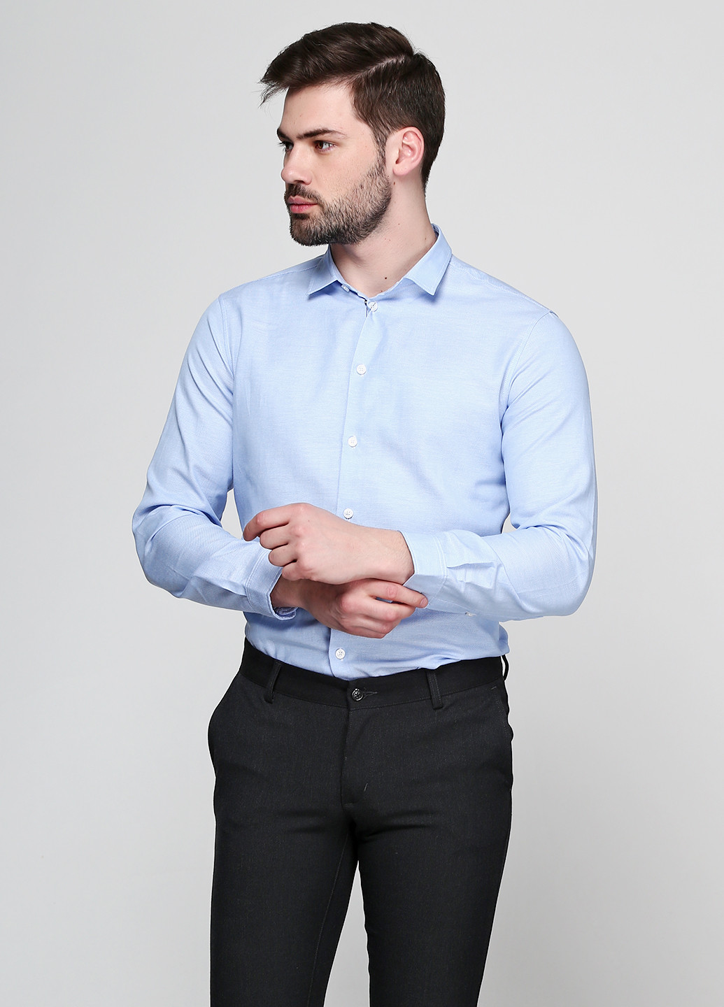 Синяя кэжуал рубашка MAKSYMIV