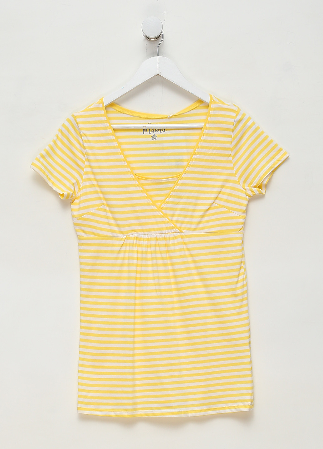 Желтая летняя футболка для кормящих мам Gina Benotti