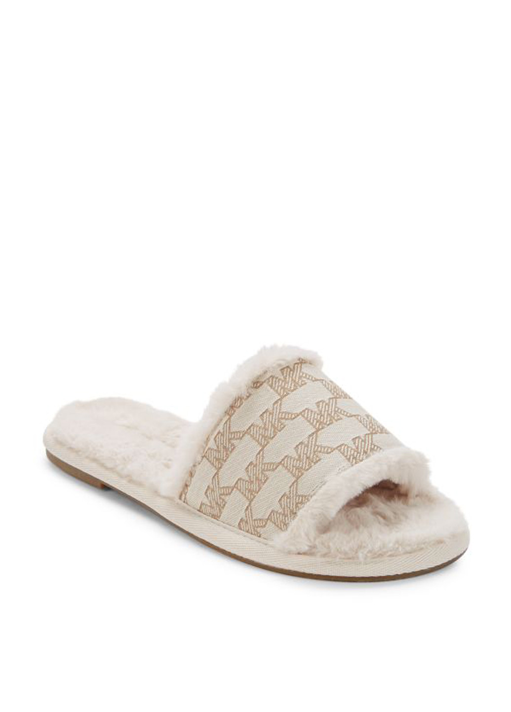 Молочные шлепанцы Michael Kors с мехом