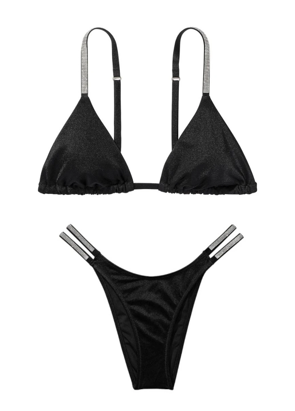 Чорний літній купальник (ліф, трусики) роздільний, бікіні Victoria's Secret