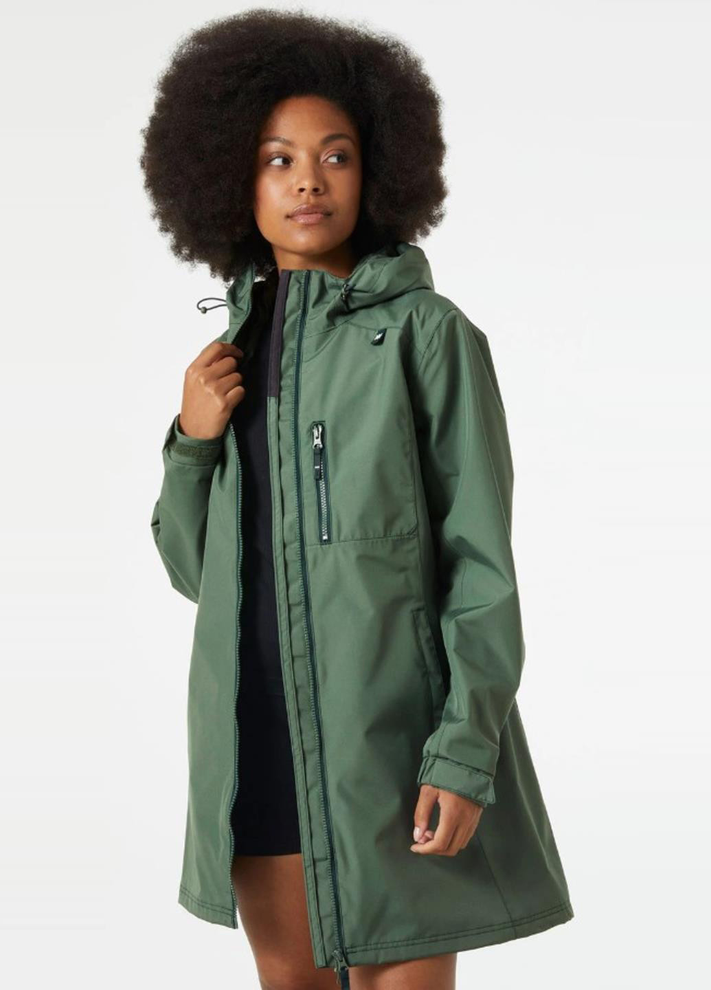 Зелена демісезонна куртка 55964-476 Helly Hansen Long Belfast Jacket