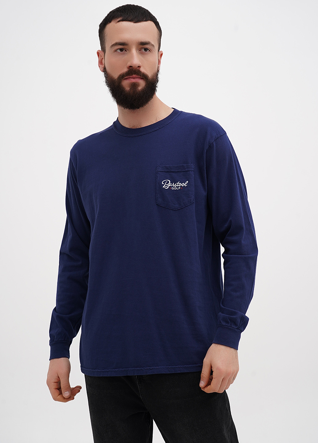 Темно-синий демисезонный кэжуал лонгслив Comfort Colors с надписями