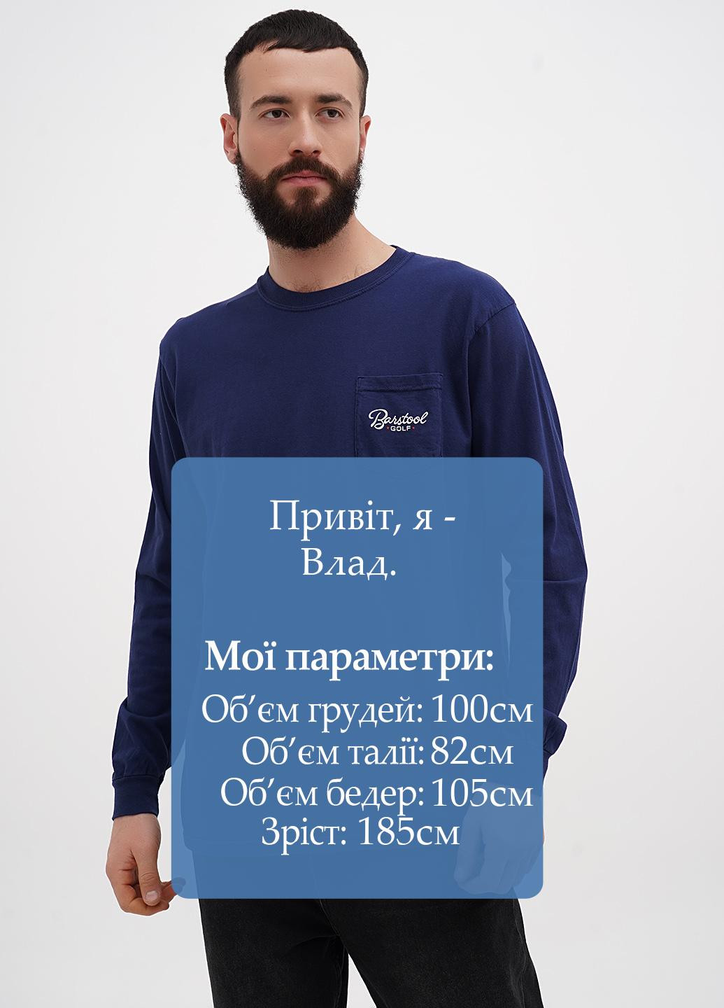 Темно-синий демисезонный кэжуал лонгслив Comfort Colors с надписями