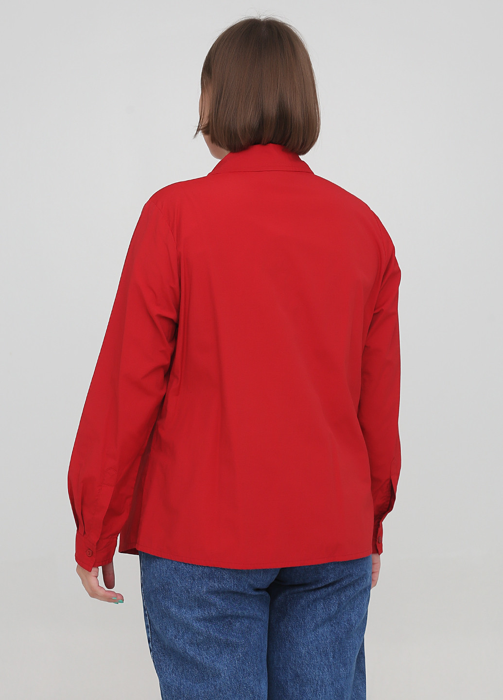 Красная кэжуал рубашка однотонная Collection L