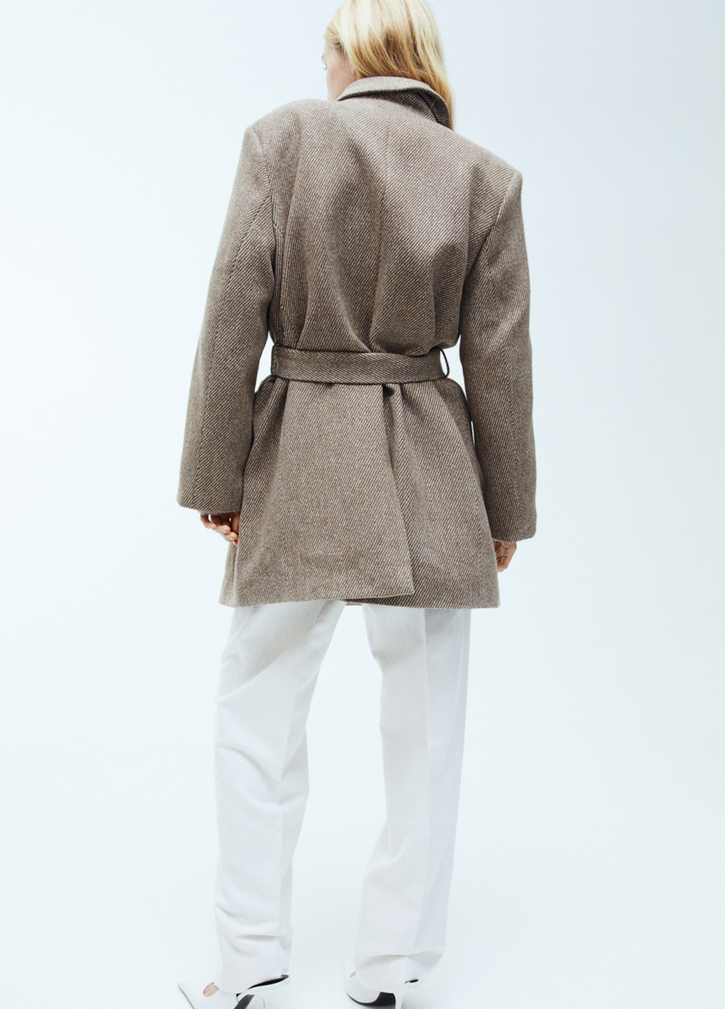 Бежевое демисезонное Пальто двубортное H&M