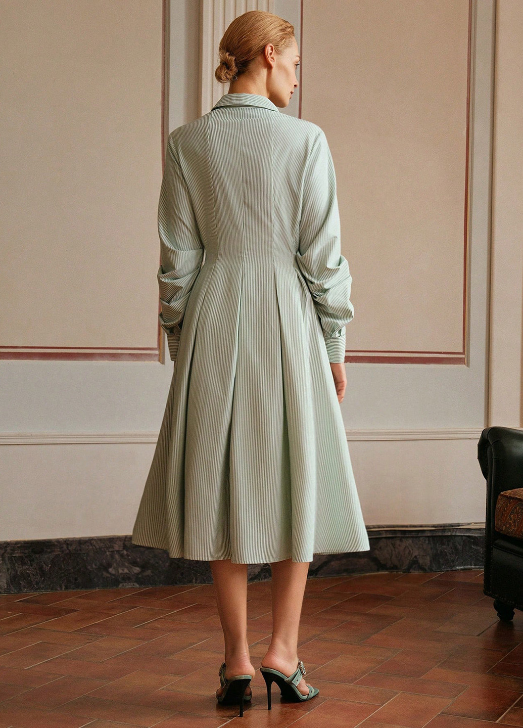 М'ятна святковий, ділова, кежуал сукня сукня-сорочка SHEIN в смужку