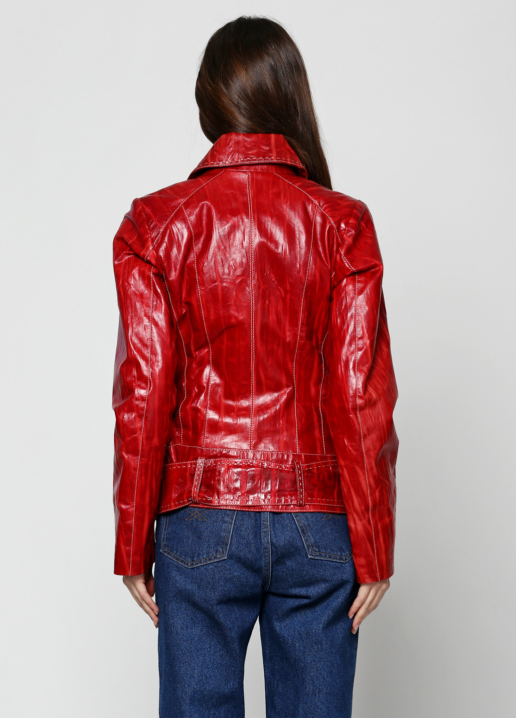 Червона демісезонна куртка шкіряна Elibol