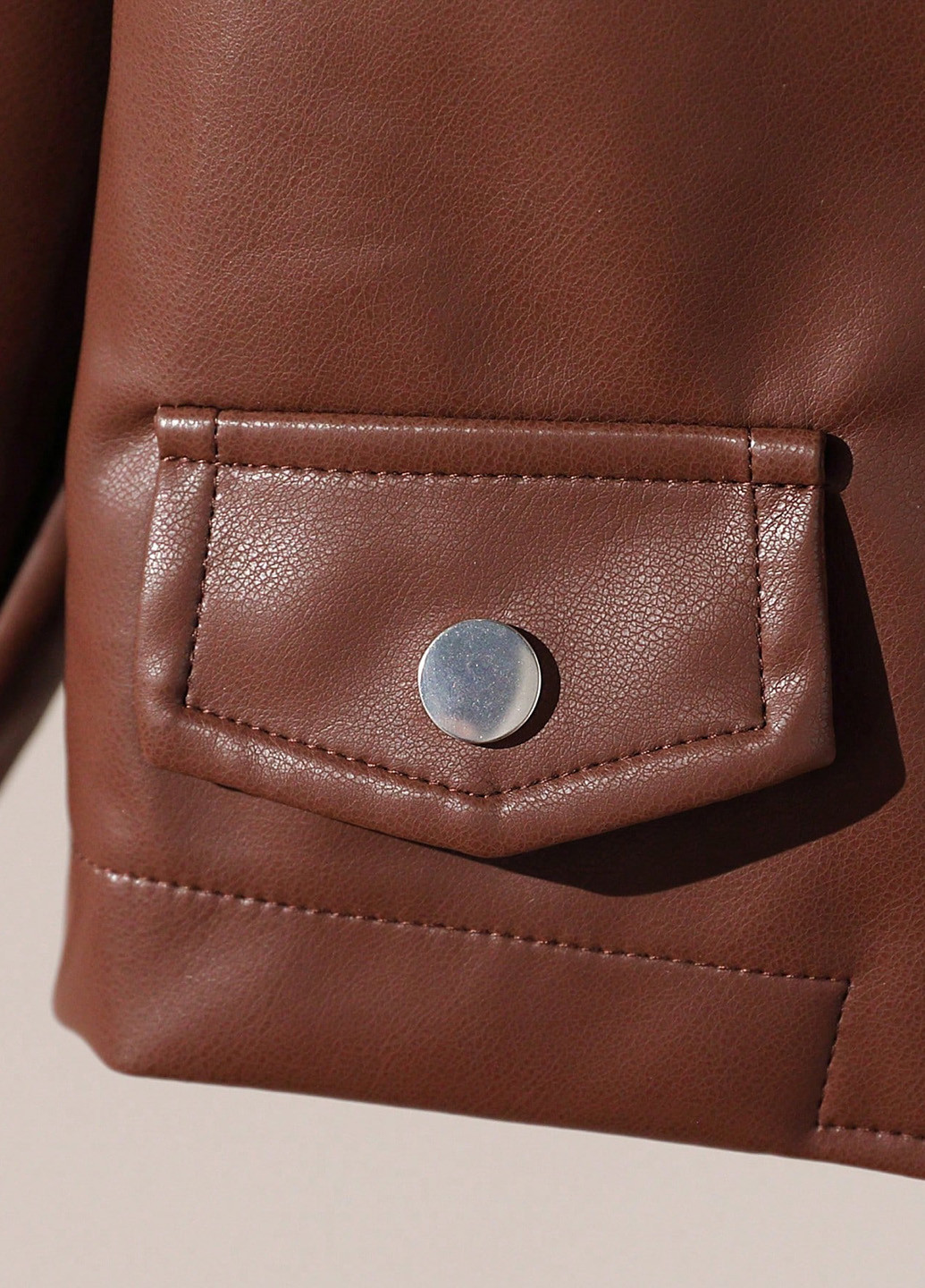 Коричневая демисезонная куртка косуха SHEIN