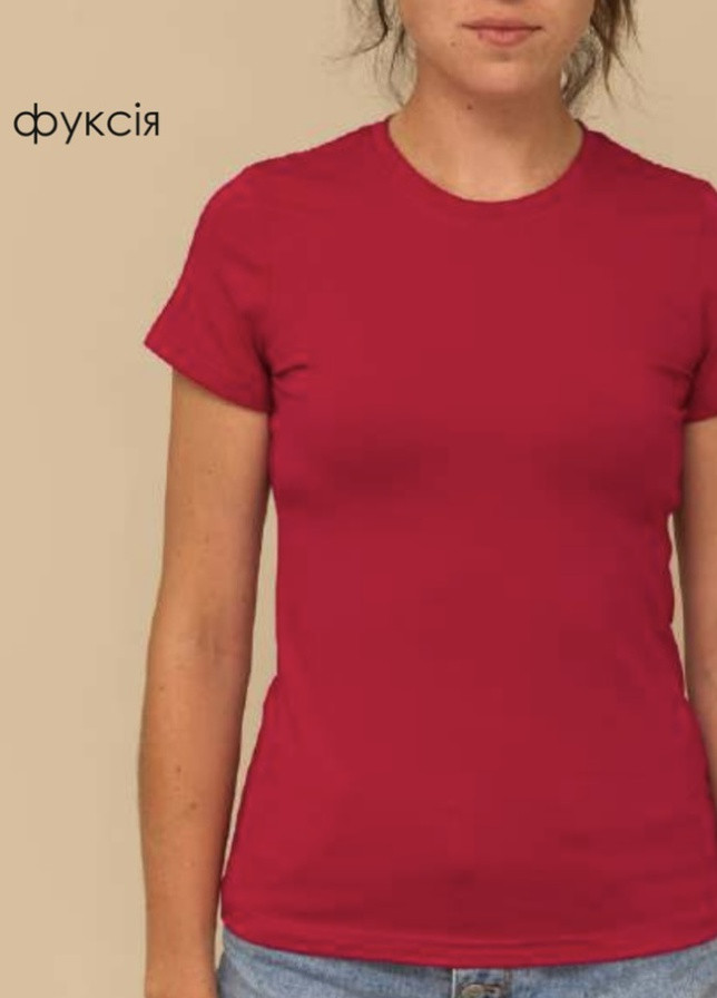Червона літня класична однотонна футболка Габби