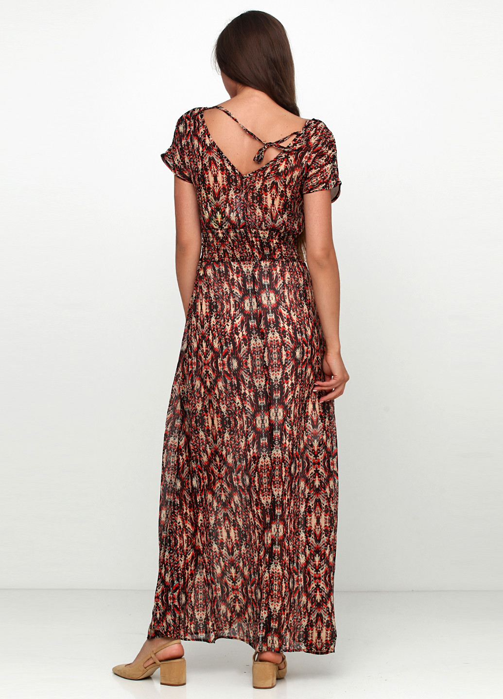 Коричневое кэжуал платье клеш Avon с абстрактным узором