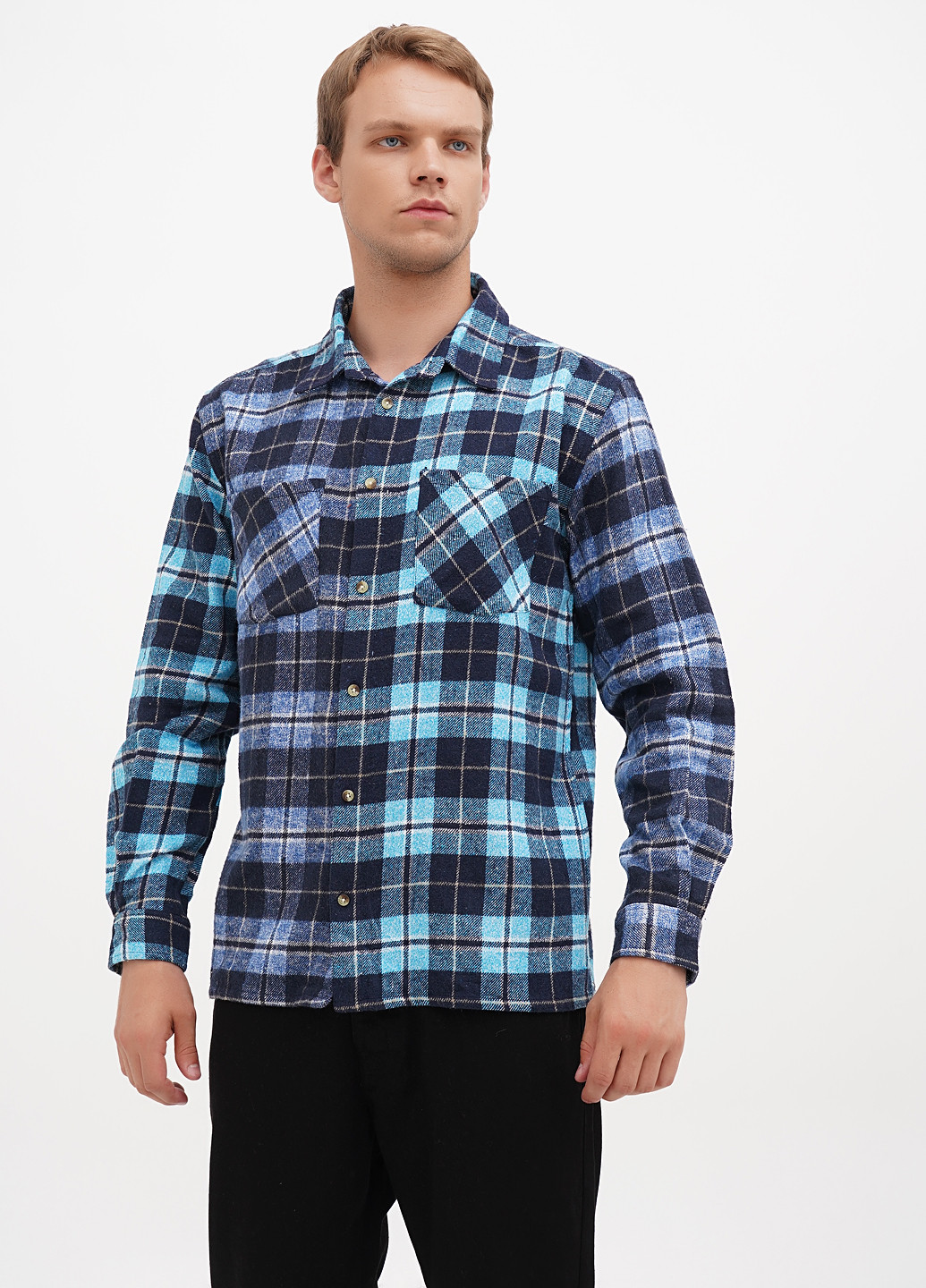 Синяя кэжуал рубашка в клетку Boohoo