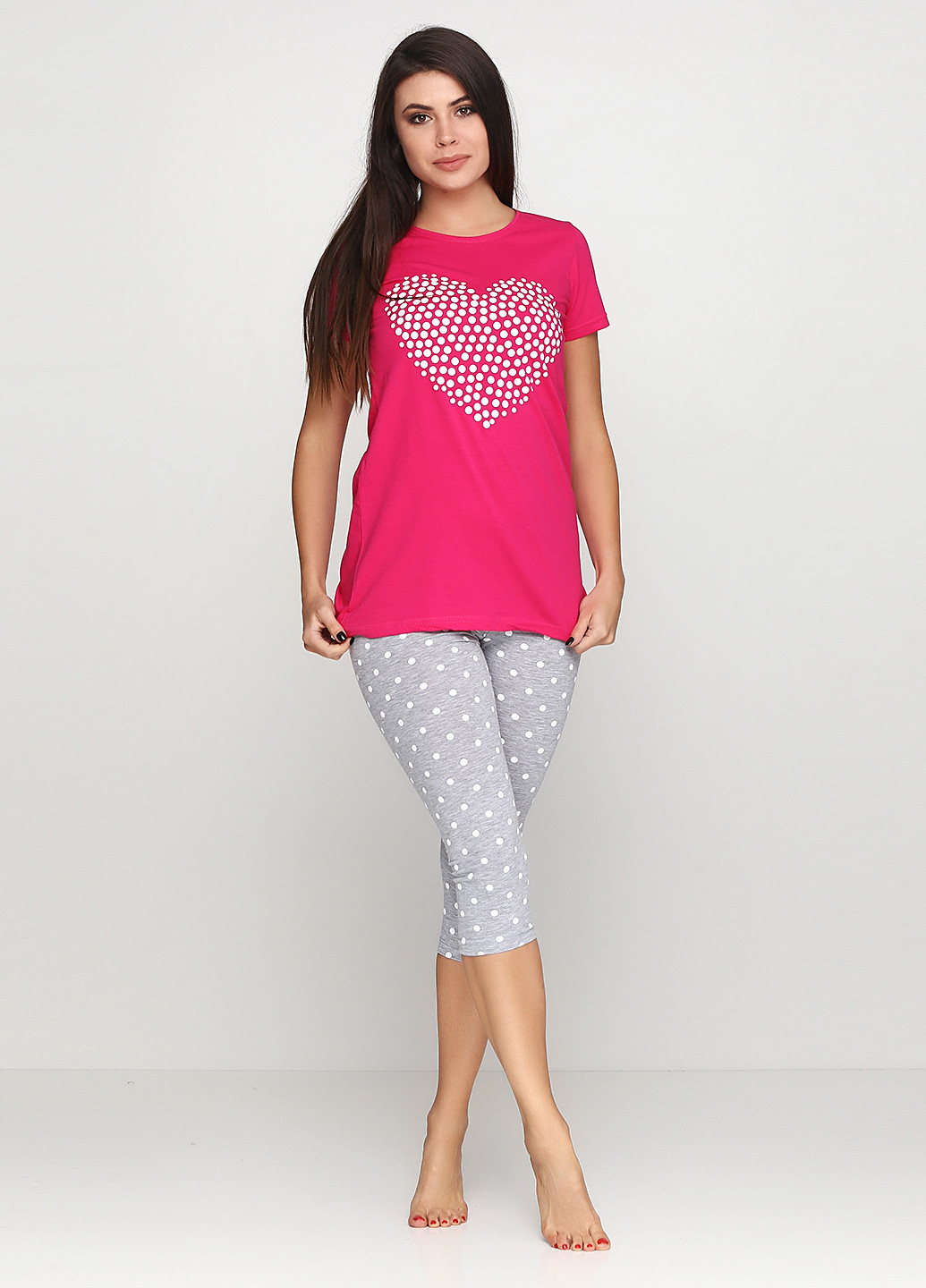 Малиновая всесезон пижама (футболка, бриджи) LA PENNA