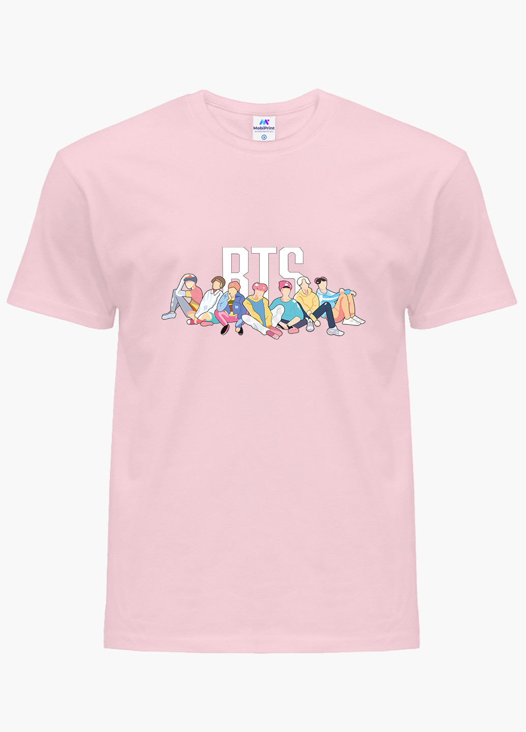 Рожева демісезонна футболка дитяча бтс (bts) (9224-1061) MobiPrint